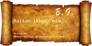 Ballon Ifigénia névjegykártya